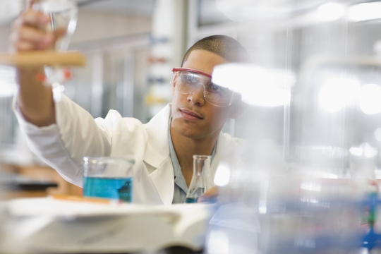 Medical Technician doing a lab test